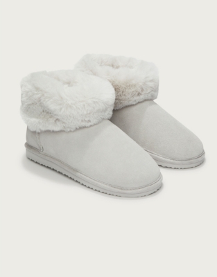 White company shop slipper boots