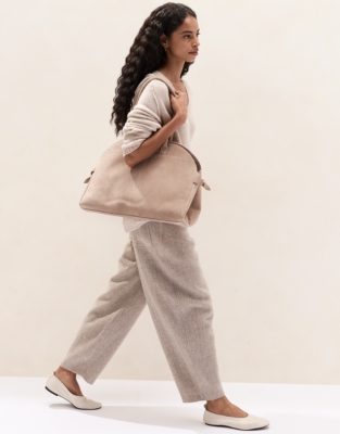 Suede Bowling Bag - Neutral