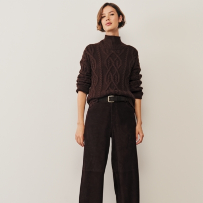 Suede Carrot Ankle Grazer Trousers