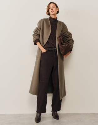 Suede Carrot Ankle Grazer Trousers