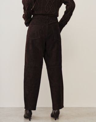 Suede Carrot Ankle Grazer Trousers