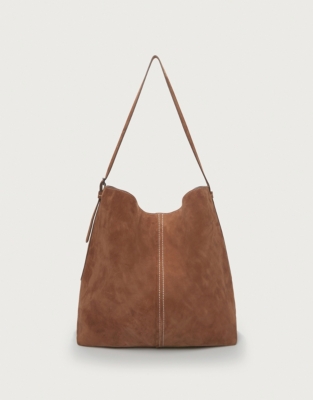 Suede Carry All Contrast Stitch Tote