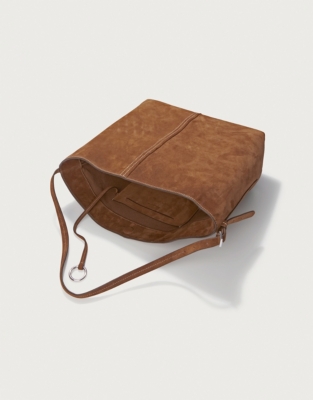 Suede Carry All Contrast Stitch Tote