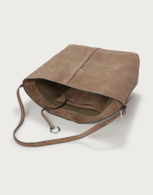 Suede Carry All Contrast Stitch Tote