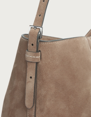 Suede Carry All Contrast Stitch Tote