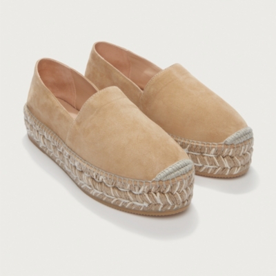 Suede Contrast Flatform Espadrille
