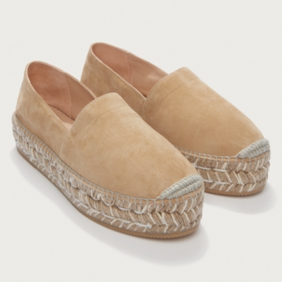 Suede Contrast Flatform Espadrille