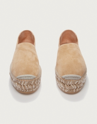 Suede Contrast Flatform Espadrille