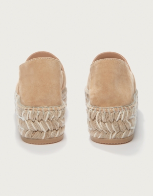 Suede Contrast Flatform Espadrille