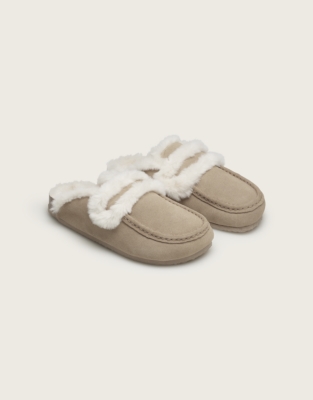 Suede Corkbed Loafer Slippers