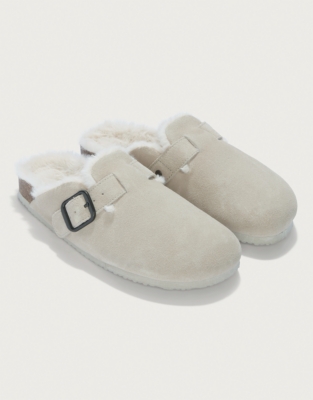 Suede Corkbed Mule Slipper - Neutral