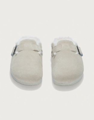 Suede Corkbed Mule Slipper - Neutral