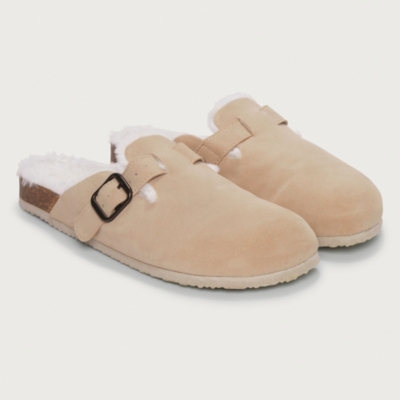 Suede Corkbed Mule Slippers