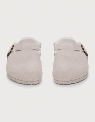 Suede Corkbed Mule Slippers