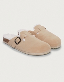 Suede Corkbed Mule Slippers