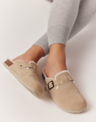 White company mule slippers sale