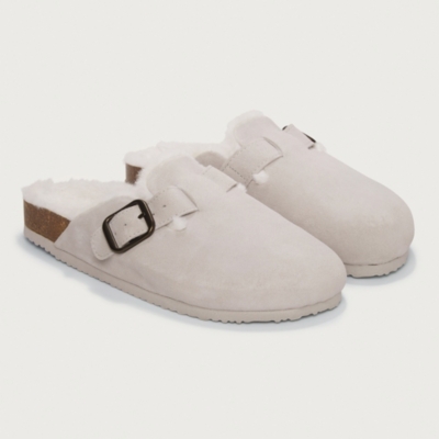 Suede Corkbed Mule Slippers