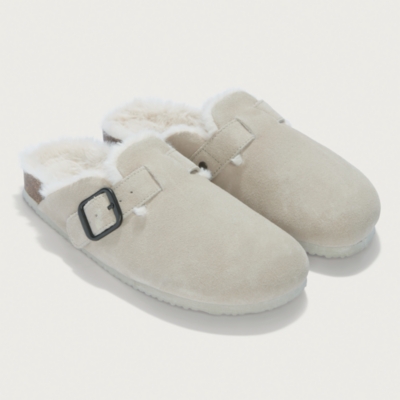 Suede Corkbed Mule Slippers
