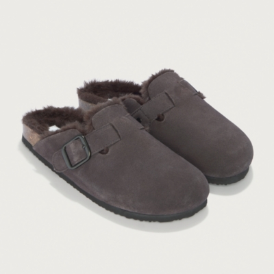 Suede Corkbed Mule Slippers