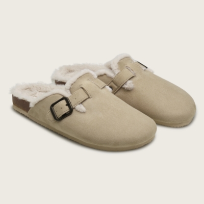 Suede Corkbed Mule Slippers