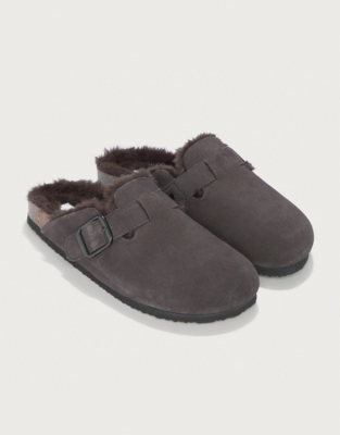 Suede Corkbed Mule Slippers