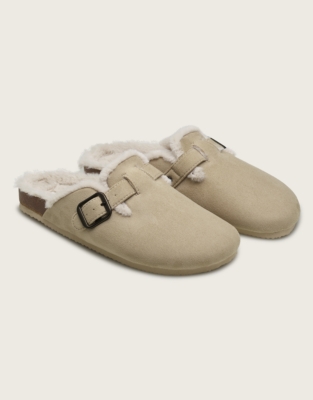 Suede Corkbed Mule Slippers