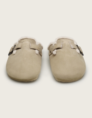Suede Corkbed Mule Slippers