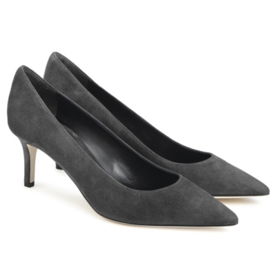 black suede court shoes mid heel