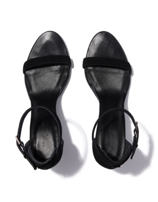 black cushioned sandals