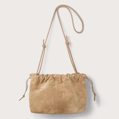 Suede Drawstring Clutch