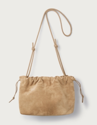 Suede Drawstring Clutch