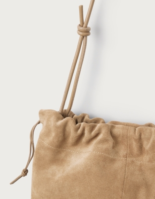 Suede Drawstring Clutch