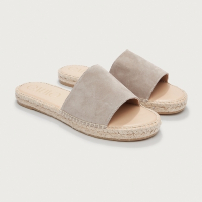 Suede Espadrille Slider Sandal