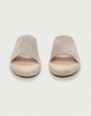 Suede Espadrille Slider Sandal