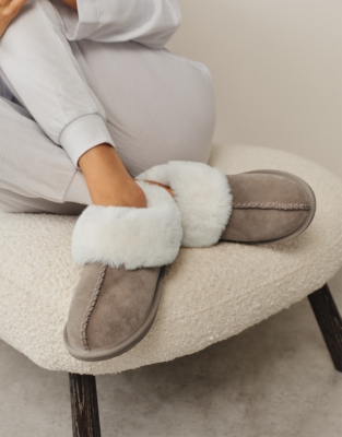 Suede Faux Fur Bootie Slipper