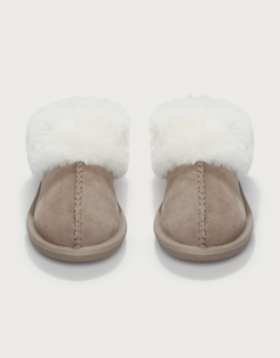 Suede Faux Fur Bootie Slipper