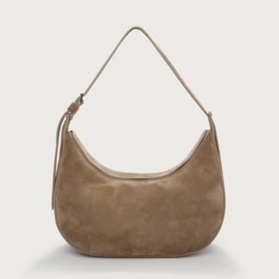 Suede Half Moon Shoulder Bag