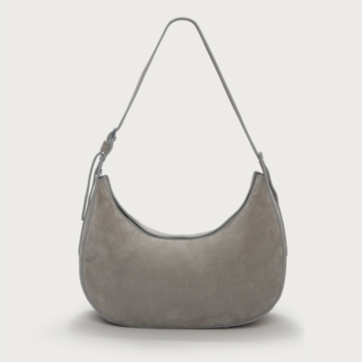Suede Half Moon Shoulder Bag