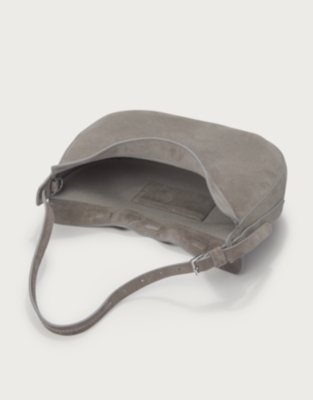 Suede Half Moon Shoulder Bag