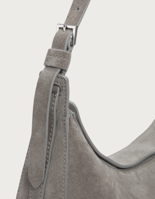 Suede Half Moon Shoulder Bag