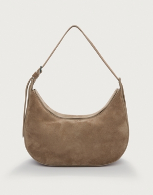 Suede Half Moon Shoulder Bag