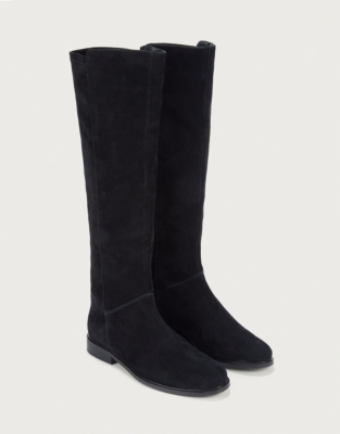 Suede High Leg Stretch Boots | Accessories Sale | The White Company UK