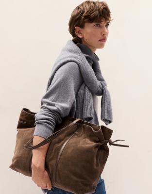 Suede Knot Detail Tote Bag