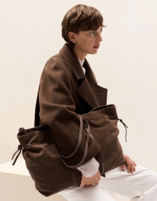 Suede Knot Detail Tote Bag