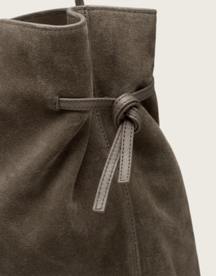 Suede Knot Detail Tote Bag