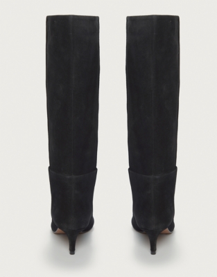 Suede Low Heel High Leg Pointed Boot