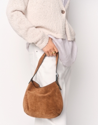 Suede Mini Round Shoulder Bag