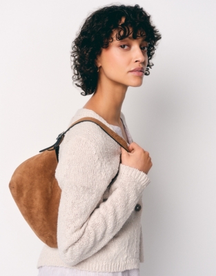 Suede Mini Round Shoulder Bag