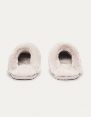 White company discount suede mule slippers