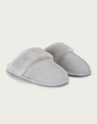 grey mule slippers